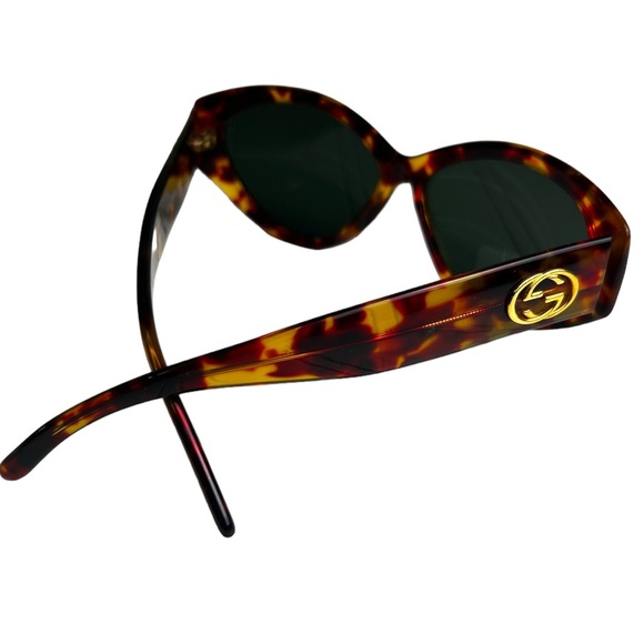 Gucci Women’s Leopard Tortoise Double G Wrap Sunglasses - Picture 1 of 16